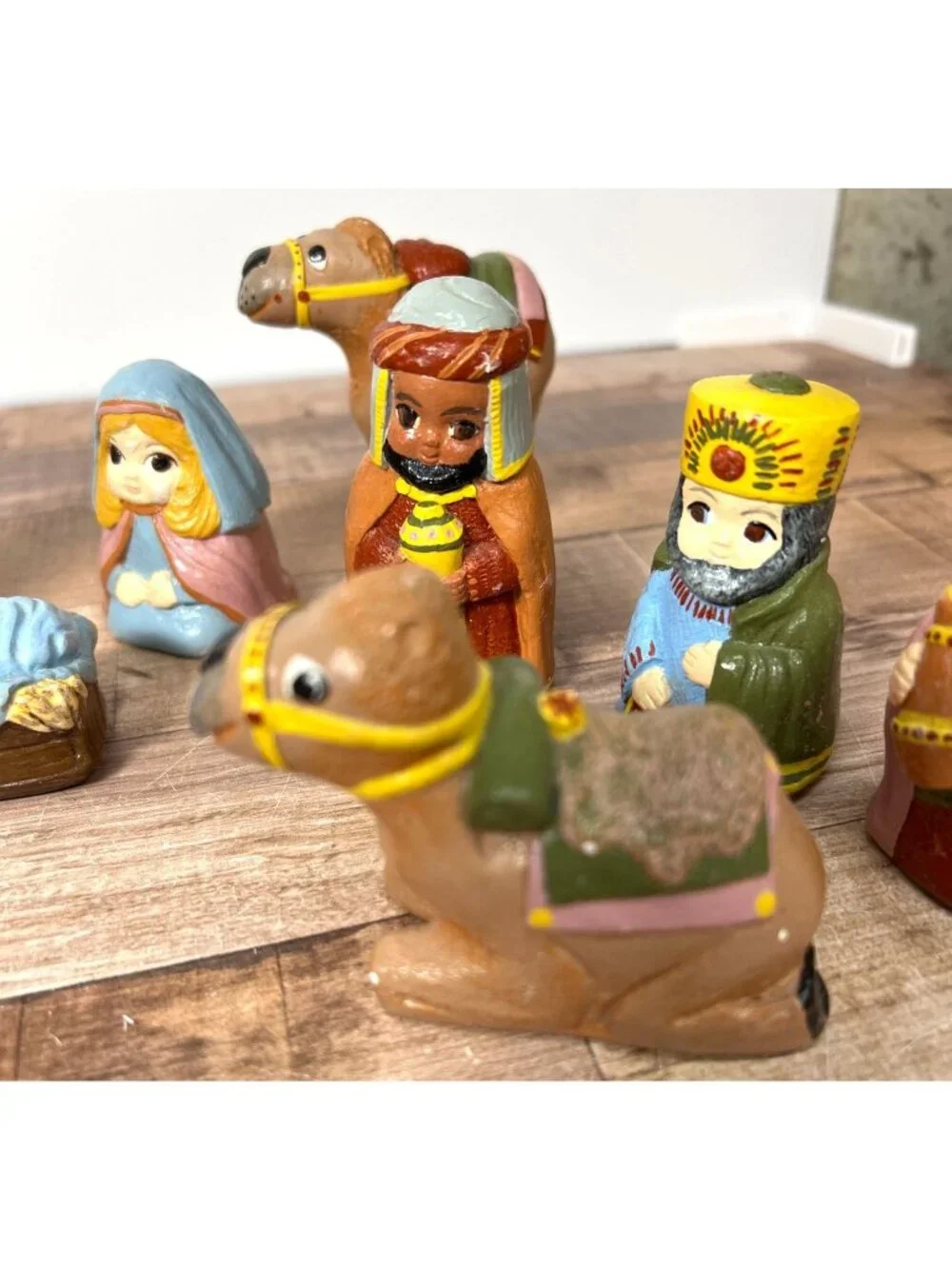 12-Piece Hand-Painted Pre-Cast Ceramic Nativity Set